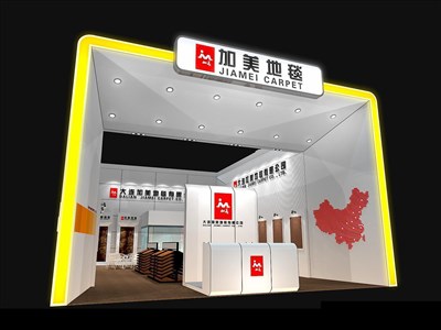 140平米展臺設計制作：二面開口/現(xiàn)代/木質(zhì)結構/白色，為紡織展展商而作（免費使用）