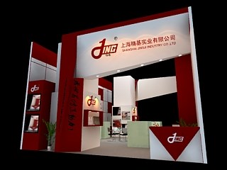 72平米展臺(tái)設(shè)計(jì)制作：二面開口/現(xiàn)代/木質(zhì)結(jié)構(gòu)/紅色，為汽配展展商而作（免費(fèi)使用）