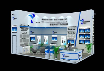 54平米展臺設(shè)計制作：二面開口/現(xiàn)代/木質(zhì)結(jié)構(gòu)/白色，為安防展展商而作（免費使用）