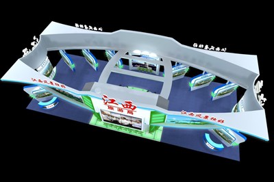 297平米展臺設(shè)計(jì)制作：四面開口/前衛(wèi)/型材結(jié)構(gòu)/白色，為旅游展展商而作（免費(fèi)使用）