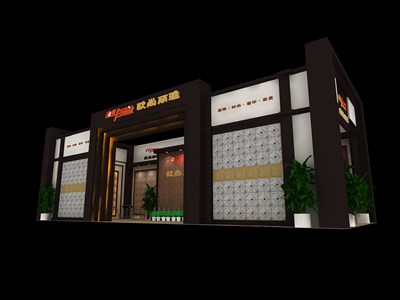 90平米展臺(tái)設(shè)計(jì)制作：二面開口/現(xiàn)代/木質(zhì)結(jié)構(gòu)/咖啡色，為建材展展商而作（免費(fèi)使用）