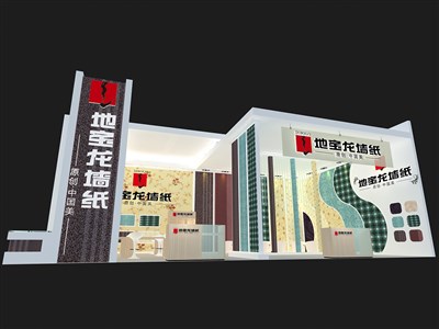 135平米展臺設計制作：二面開口/現(xiàn)代/木質(zhì)結構/白色，為建材展展商而作（免費使用）