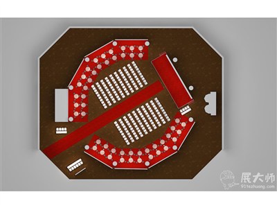 300平米展廳設(shè)計(jì)制作：現(xiàn)代/紅色，產(chǎn)品類展廳-同程光大（免費(fèi)使用）